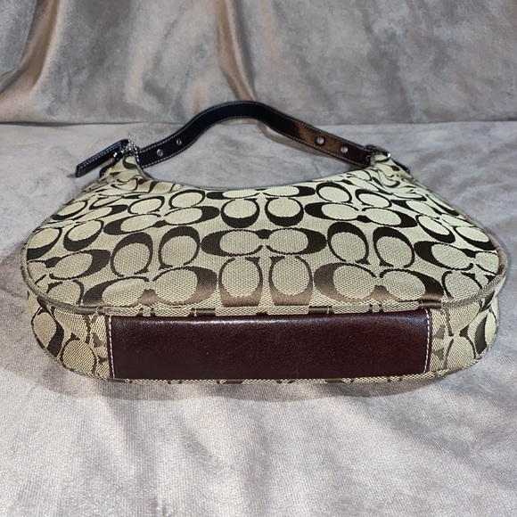 COACH 6045 Signature Canvas Half Moon Handbag - Brown Y2K - Picture 3 of 16